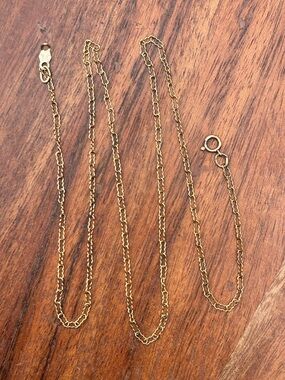 Vintage 14k Gold Filled Crinkle Peanut Chain Necklace 18” Unique Textured Link